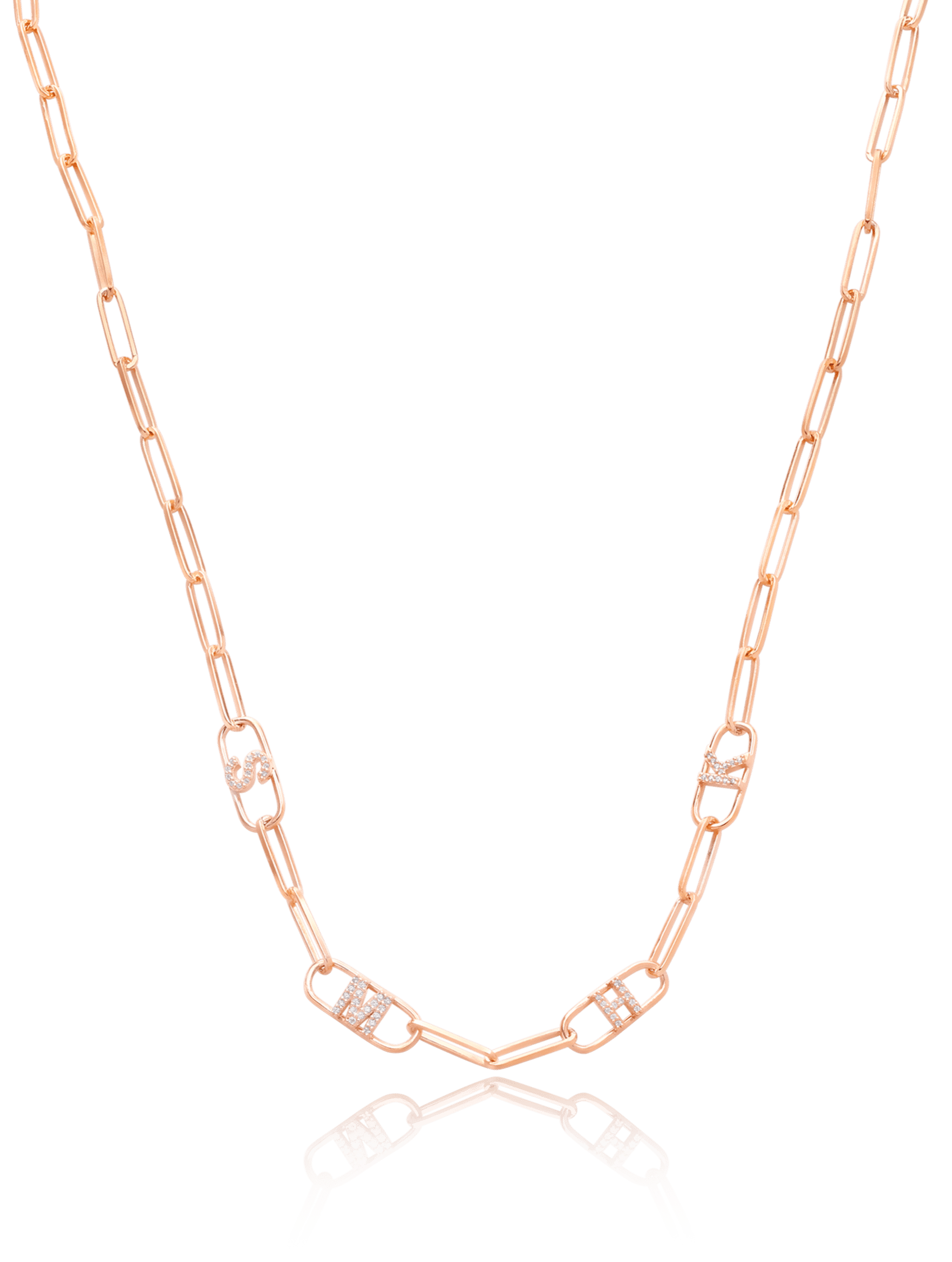 Collier Liens & Initiale(s) - Or Rose Plaqué 18 carats Necklaces magal-dev 1 Initiale 40cm 