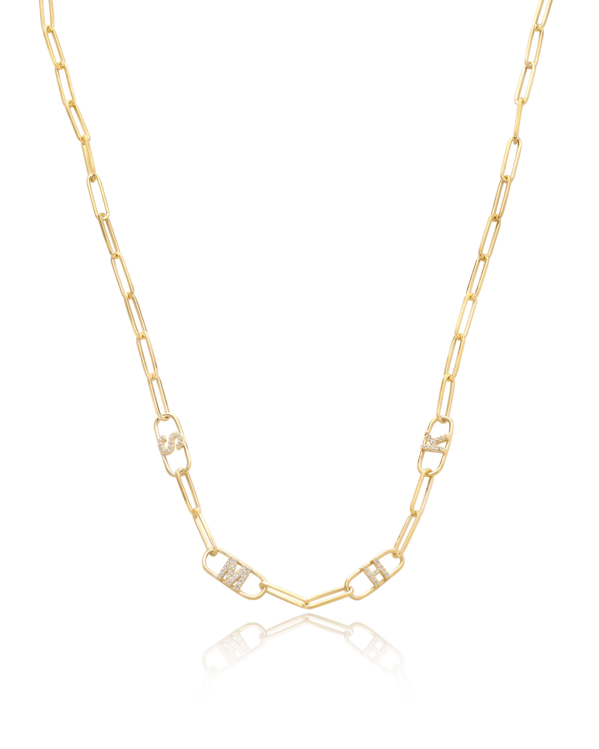 Initials Link Necklace - 925 Sterling Silver Necklaces magal-dev 