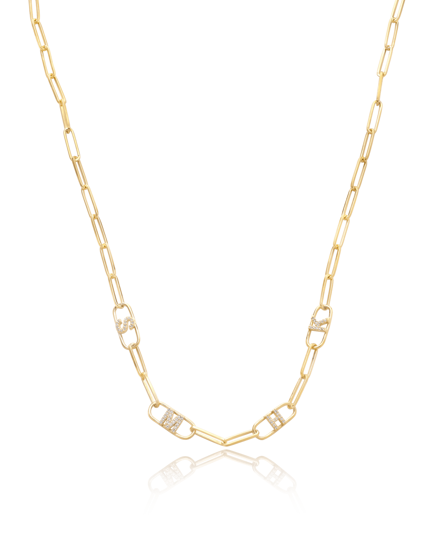 Initials Link Necklace - 18K Rose Vermeil Necklaces magal-dev 