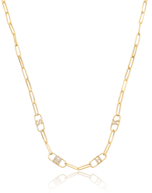 Initials Link Necklace - 18K Gold Vermeil Necklaces magal-dev 1 Initial 16” 