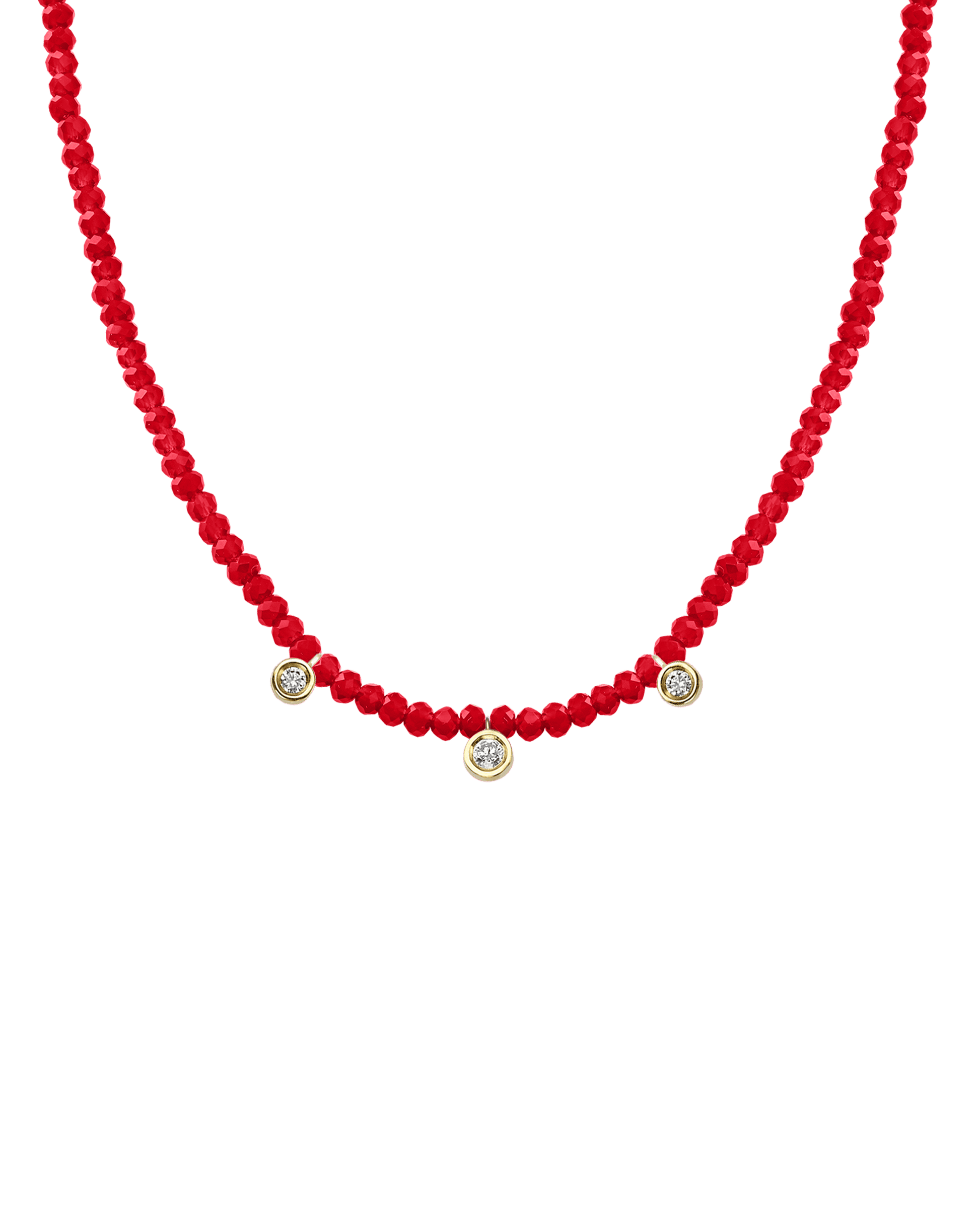 Turquoise Gemstone & Three diamonds Necklace - 14K White Gold Necklaces magal-dev 