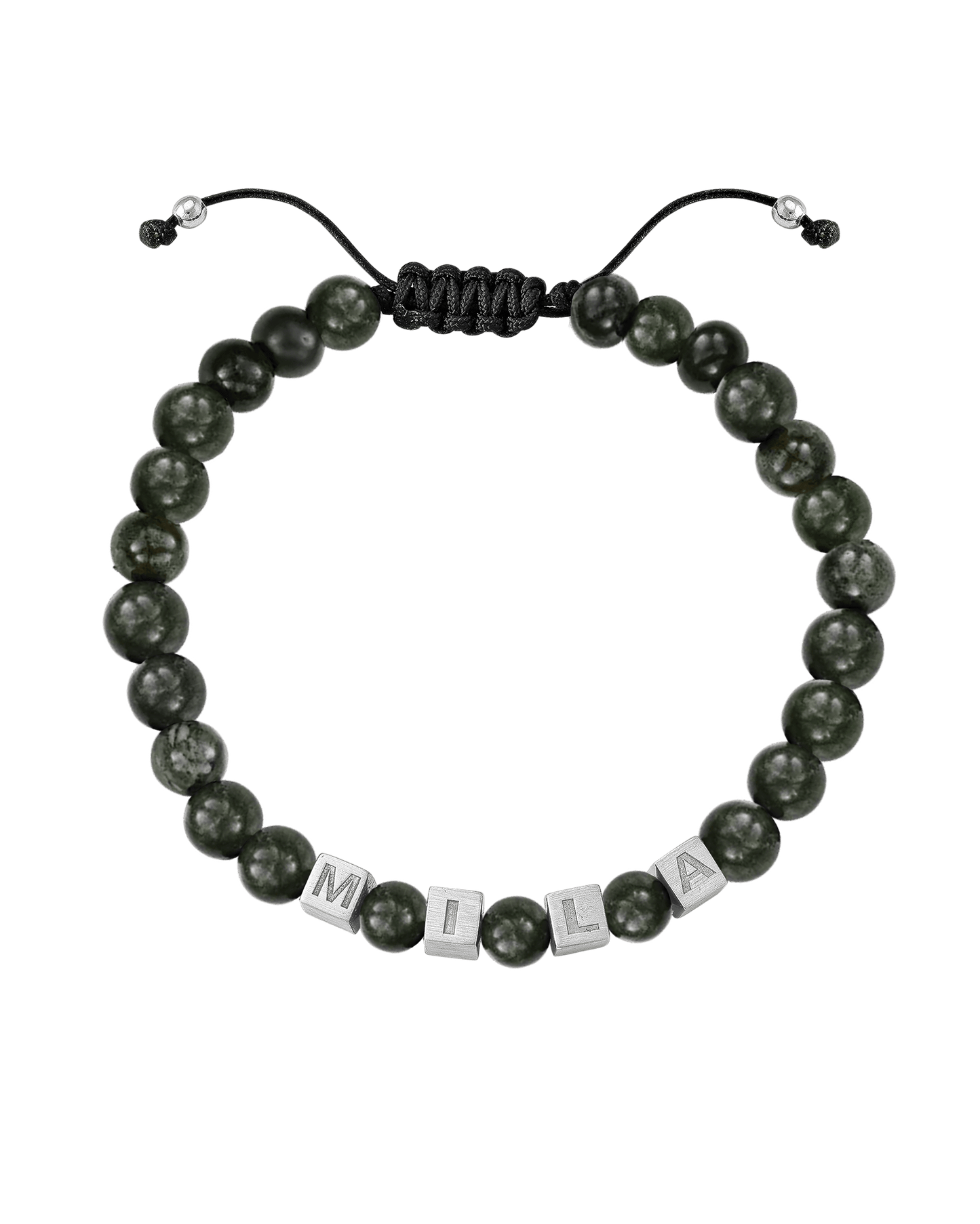 Men’s Alpha Block Bracelet - 925 Sterling Silver Bracelets magal-dev Green Malachite 1 