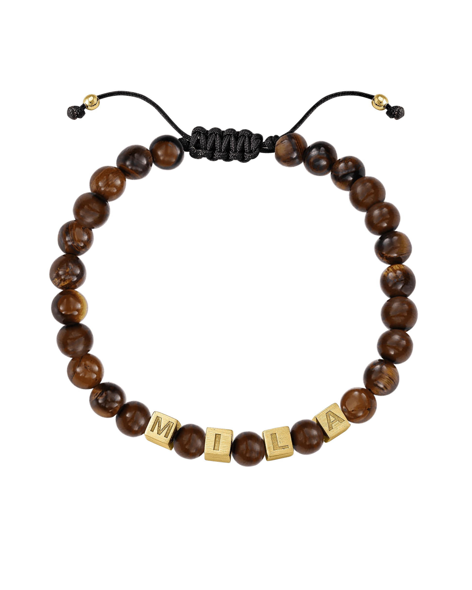 Men’s Alpha Block Bracelet - 18K Gold Vermeil Bracelets magal-dev Brown Tiger Eye 1 