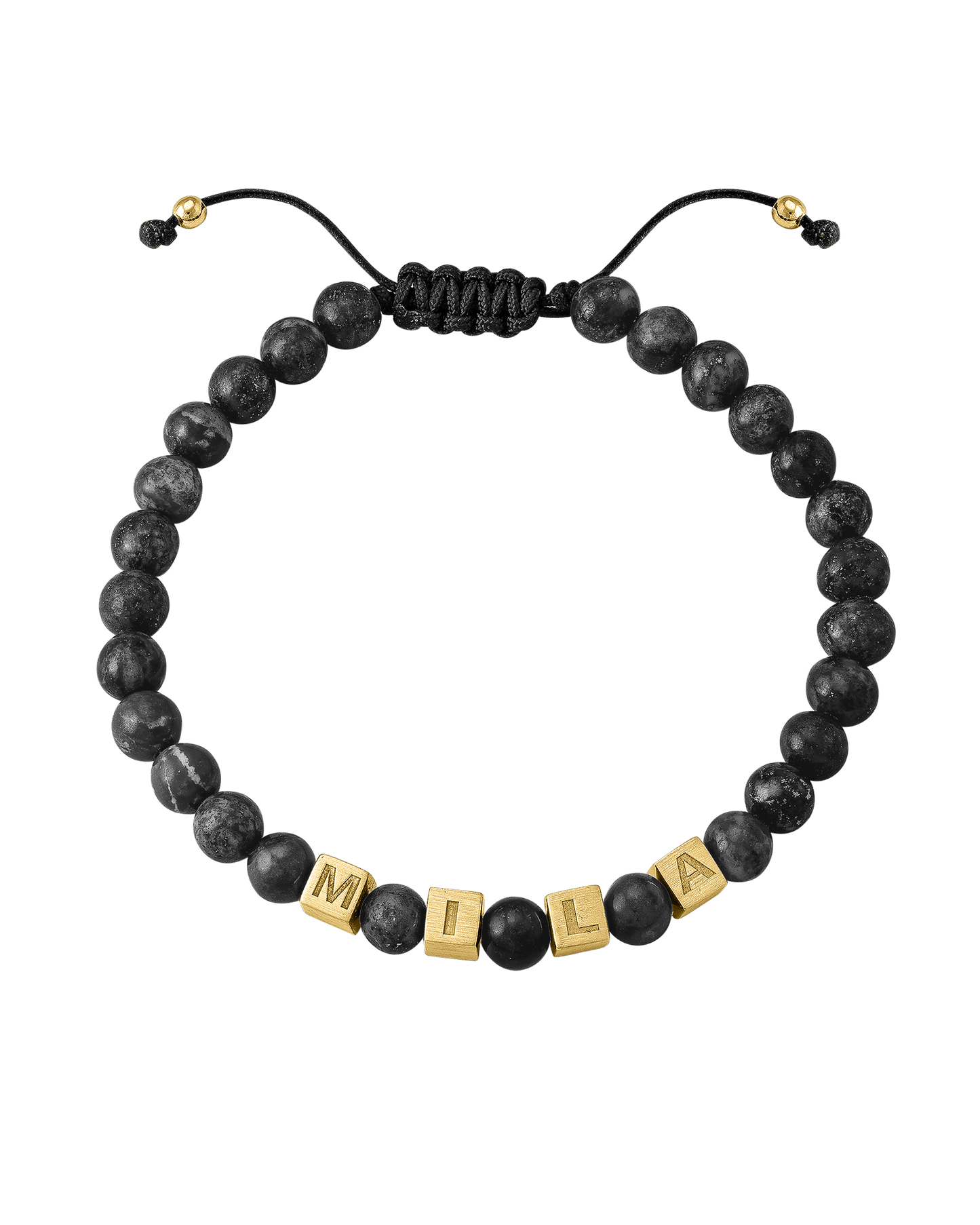 Bracelet Alpha Cubes - Or Jaune Plaqué 18 carats Bracelets magal-dev Perle de Lave Grise (Rupture de Stock) 1 