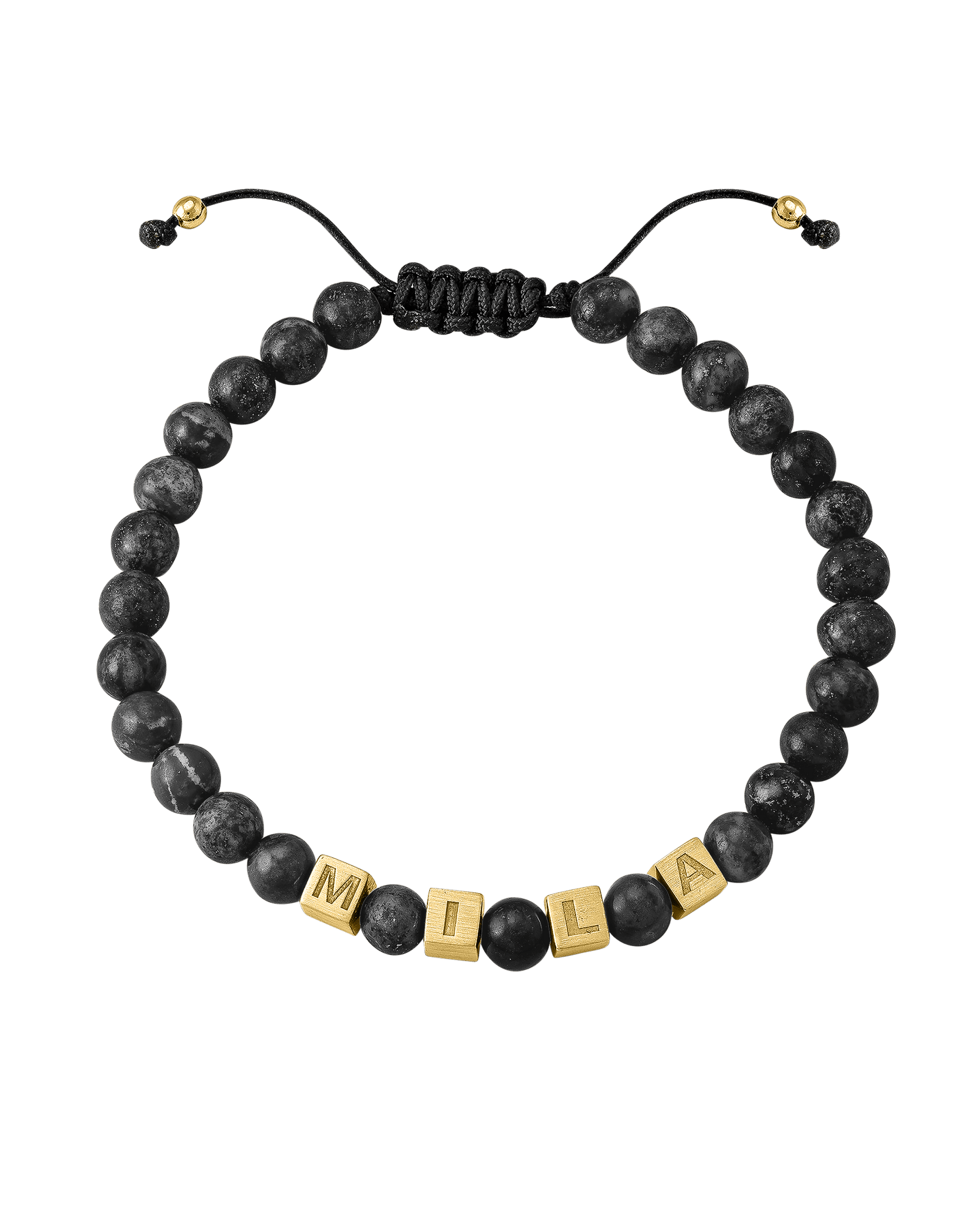 Bracelet Alpha Cubes - Or Jaune Plaqué 18 carats Bracelets magal-dev Perle de Lave Grise (Rupture de Stock) 1 