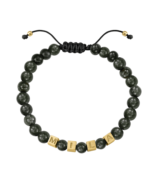 Men’s Alpha Block Bracelet - 18K Gold Vermeil Bracelets magal-dev Green Malachite 1 