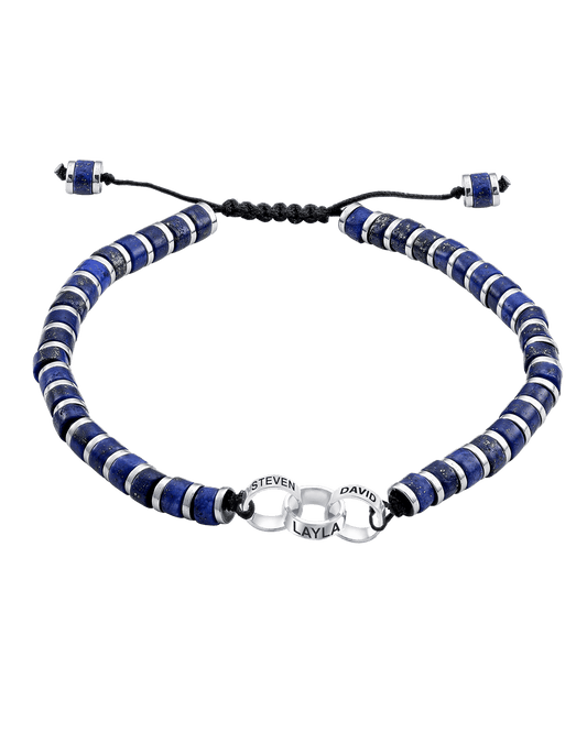 Bracelet de Perles de Lapis-Lazuli Bleu & Bagues Peronnalisables - Argent 925 Bracelets magal-dev 3 Lien(s) 