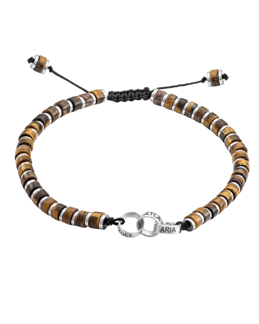 Bracelet Oeil de Tigre & Bagues Personnalisables - Or Blanc 14 carats Bracelets magal-dev 3 Lien(s) 