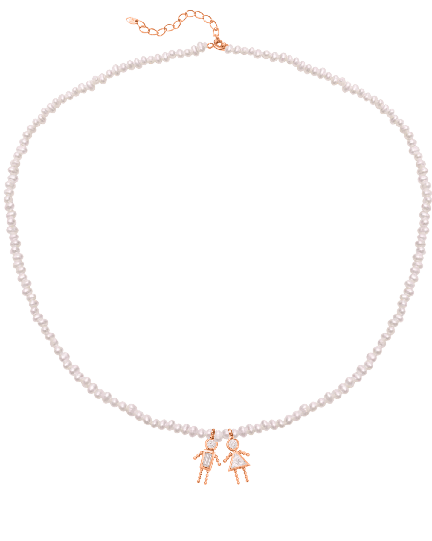 Collier Mini Me Perles Naturelles - Or Rose Plaqué 18 carats Necklaces magal-dev 1 40cm + 5cm Extension de chaîne 