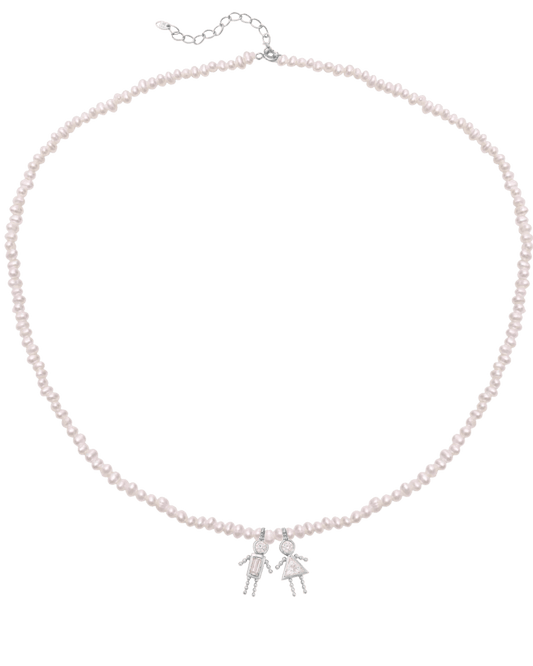 Collier Mini Me Perles Naturelles - Argent 925 Necklaces magal-dev 1 40cm + 5cm Extension de chaîne 
