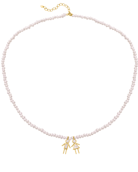 Collier Mini Me Perles Naturelles - Or Jaune Plaqué 18 carats Necklaces magal-dev 1 40cm + 5cm Extension de chaîne 