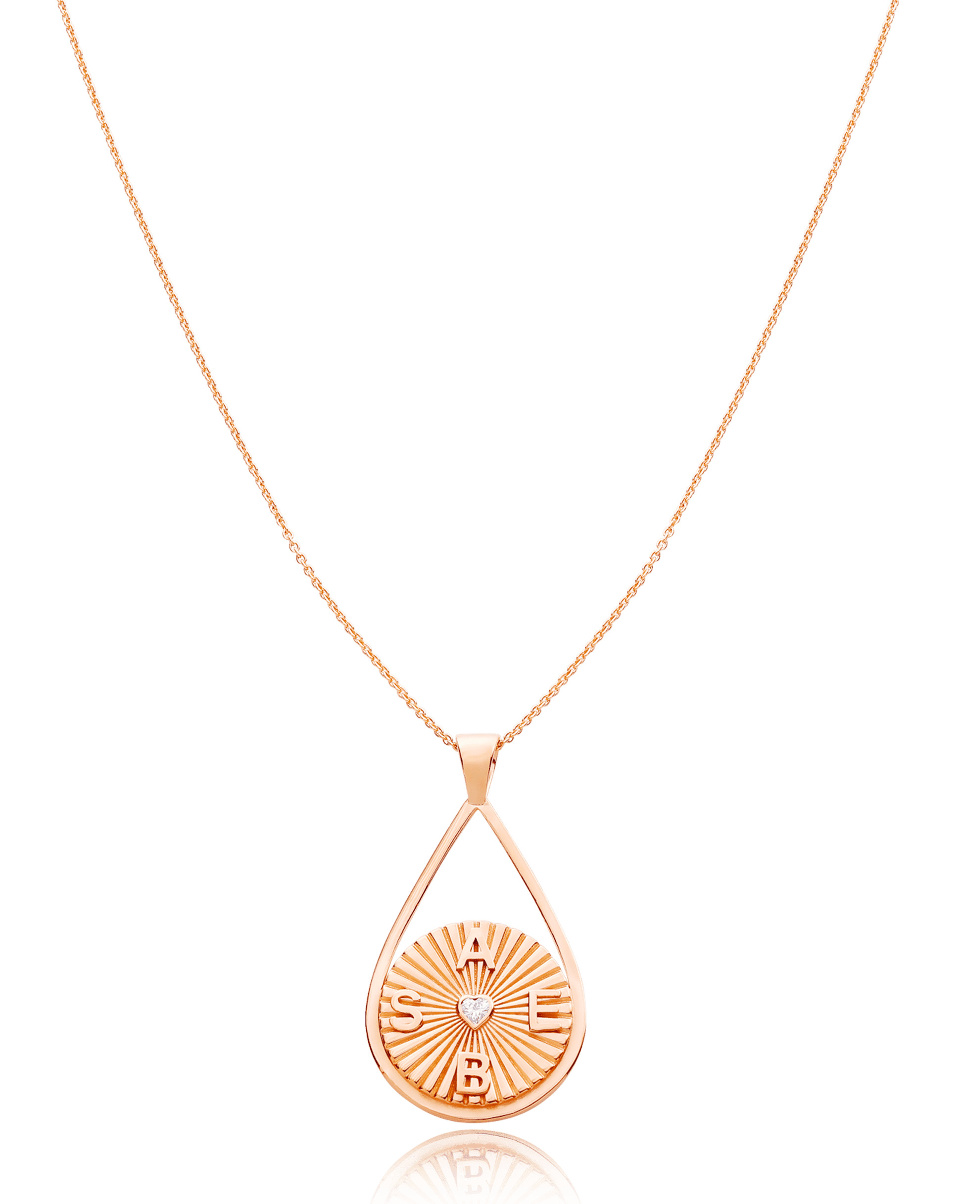 Marie Coin Necklace - 18K Rose Vermeil Necklaces magal-dev 1 Initial 16" 