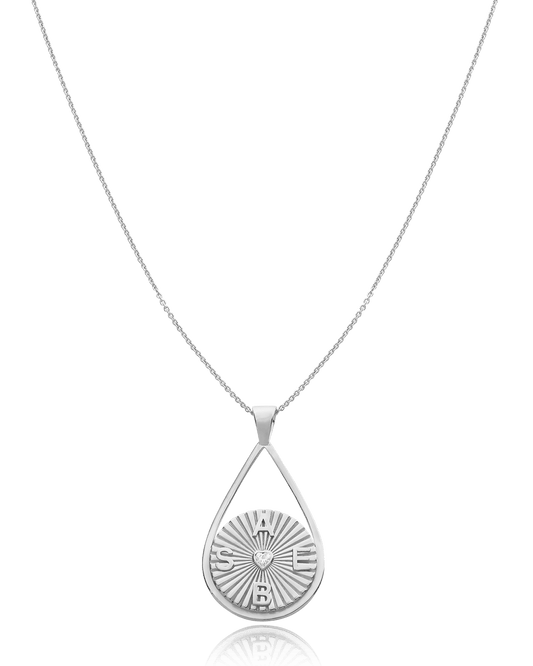 Marie Coin Necklace - 925 Sterling Silver Necklaces magal-dev 1 Initial 16" 