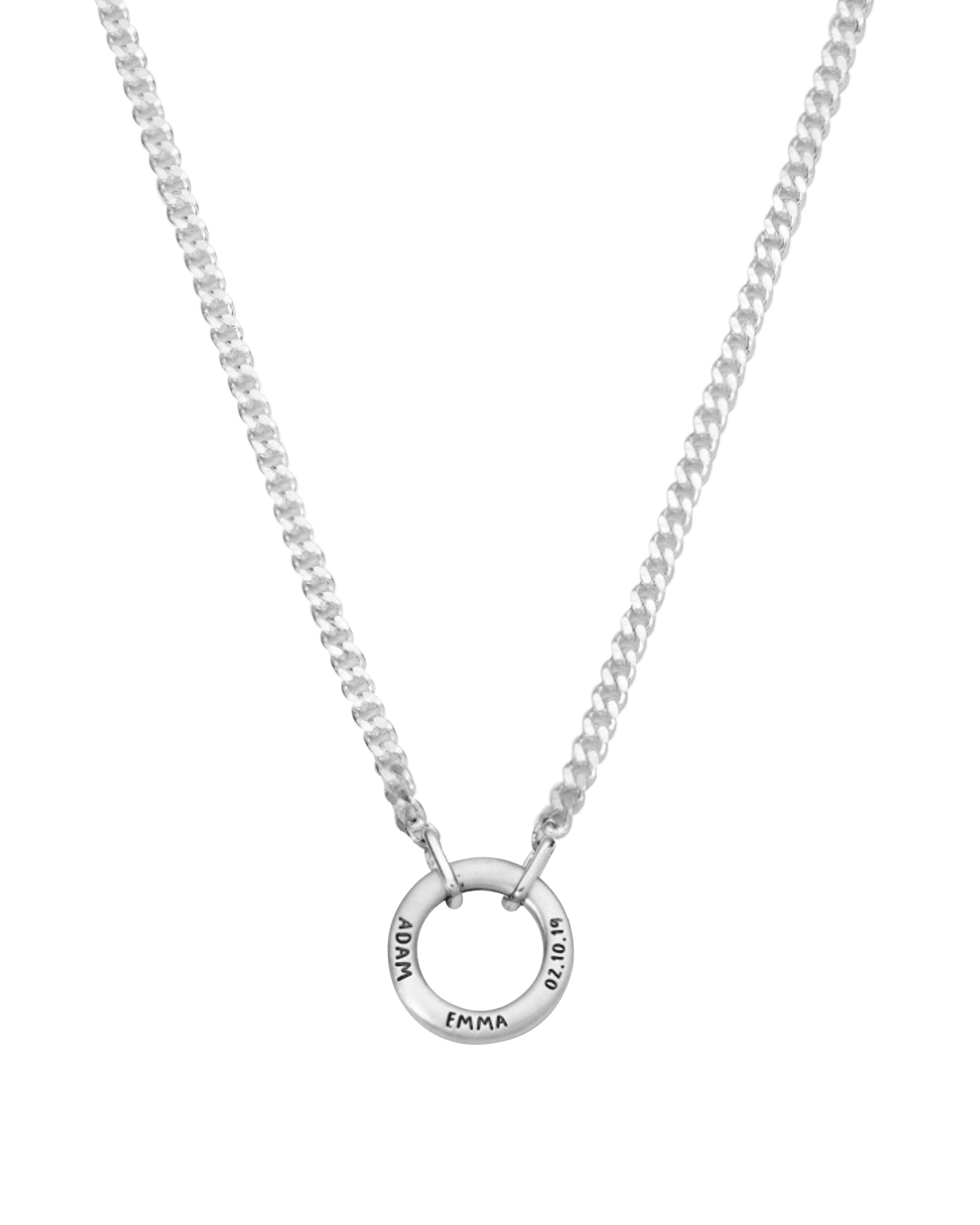 Collier Homme My Family- Argent 925 Necklaces magal-dev Brossé (Mat) 1 Nom 50cm
