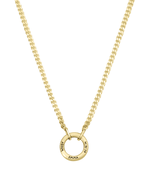 Men's Family Circle Necklace - 18K Gold Vermeil Necklaces magal-dev Matte 1 Name 20"