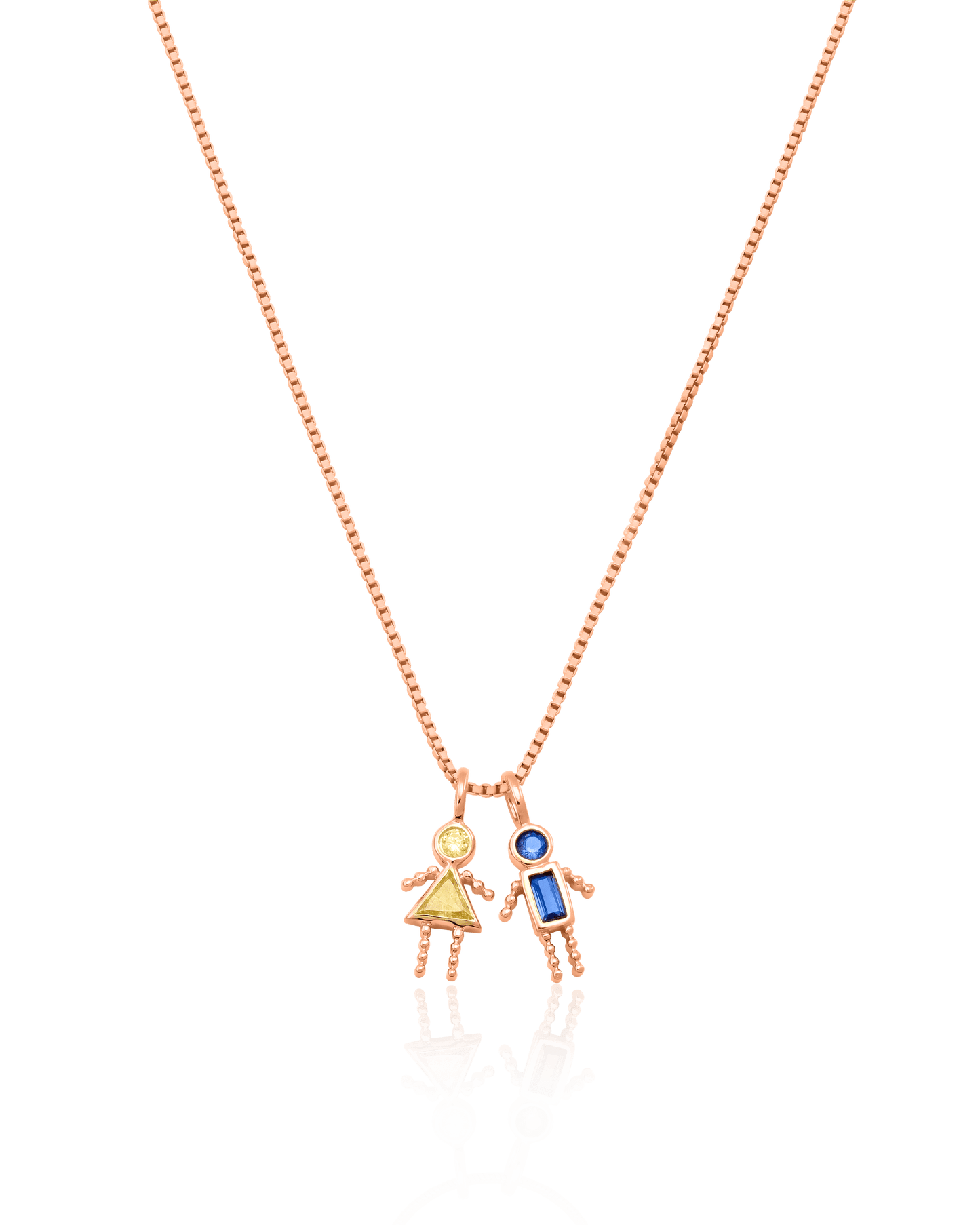 Collier Mini Me Pierres Précieuses - Or Rose Plaqué 18 carats Necklaces magal-dev 1 40cm 