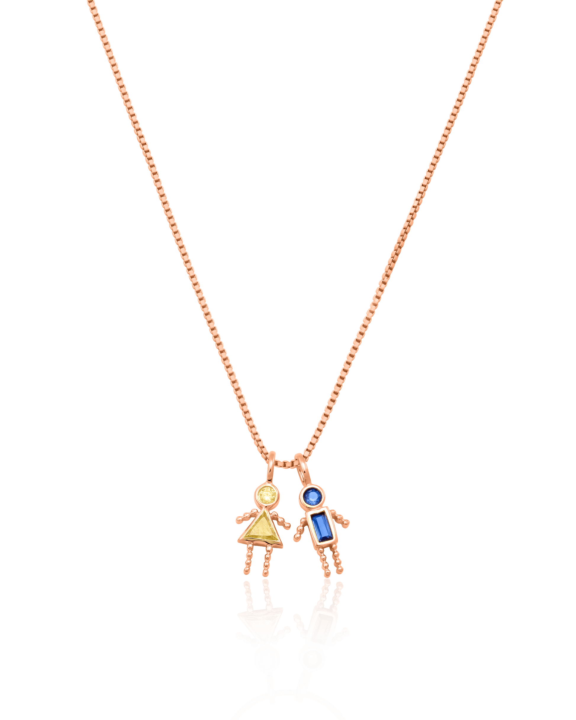 Collier Mini Me Pierres Précieuses - Or Rose Plaqué 18 carats Necklaces magal-dev 1 40cm 