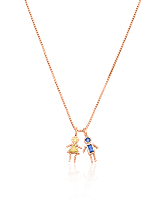 Collier Mini Me Pierres Précieuses - Or Rose Plaqué 18 carats Necklaces magal-dev 1 40cm 