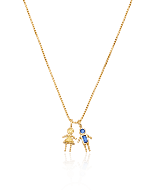 Collier Mini Me Pierres Précieuses - Or Jaune Plaqué 18 carats Necklaces magal-dev 1 40cm 