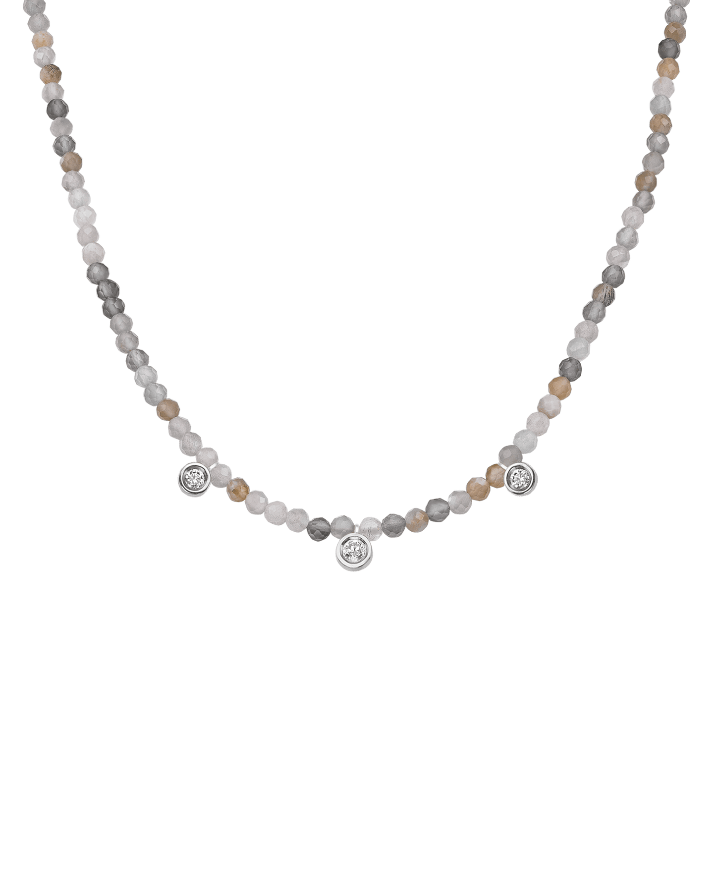 Colliers 3 Diamants & Pierres Précieuses - Or Rose 14 carats Necklaces magal-dev 