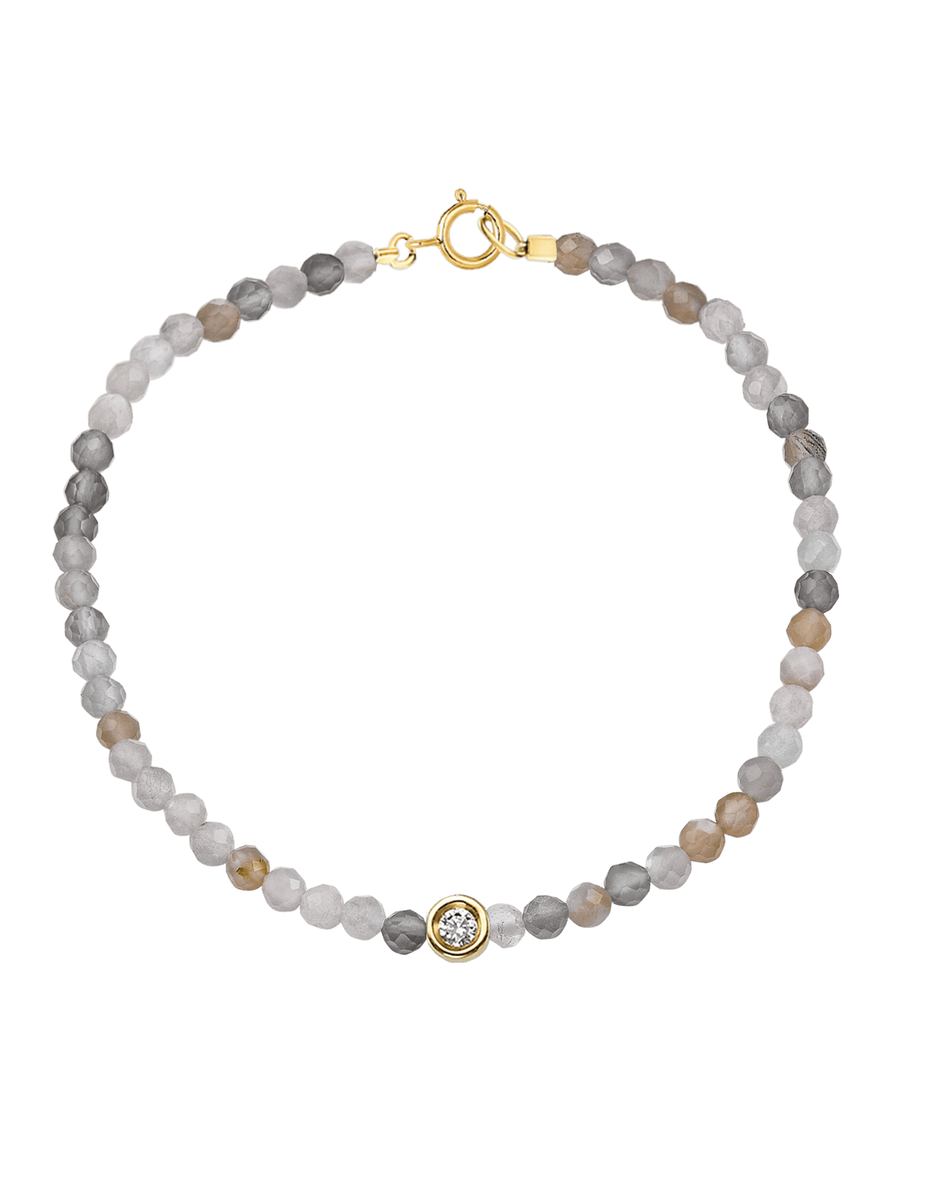 Bracelet Pierres Précieuses & Diamants - Or Jaune 14 carats Bracelets magal-dev Pierre de lune naturelle Small: 0.03 carats 15cm (Poignet: Small)