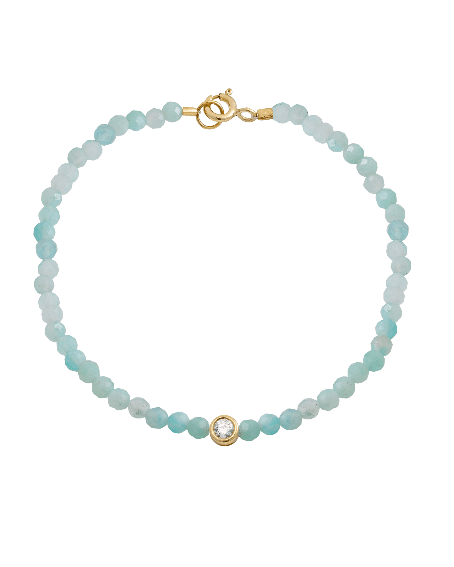 Bracelet Pierres Précieuses & Diamants - Or Jaune 14 carats Bracelets magal-dev Apatite naturelle Small: 0.03 carats 15cm (Poignet: Small)