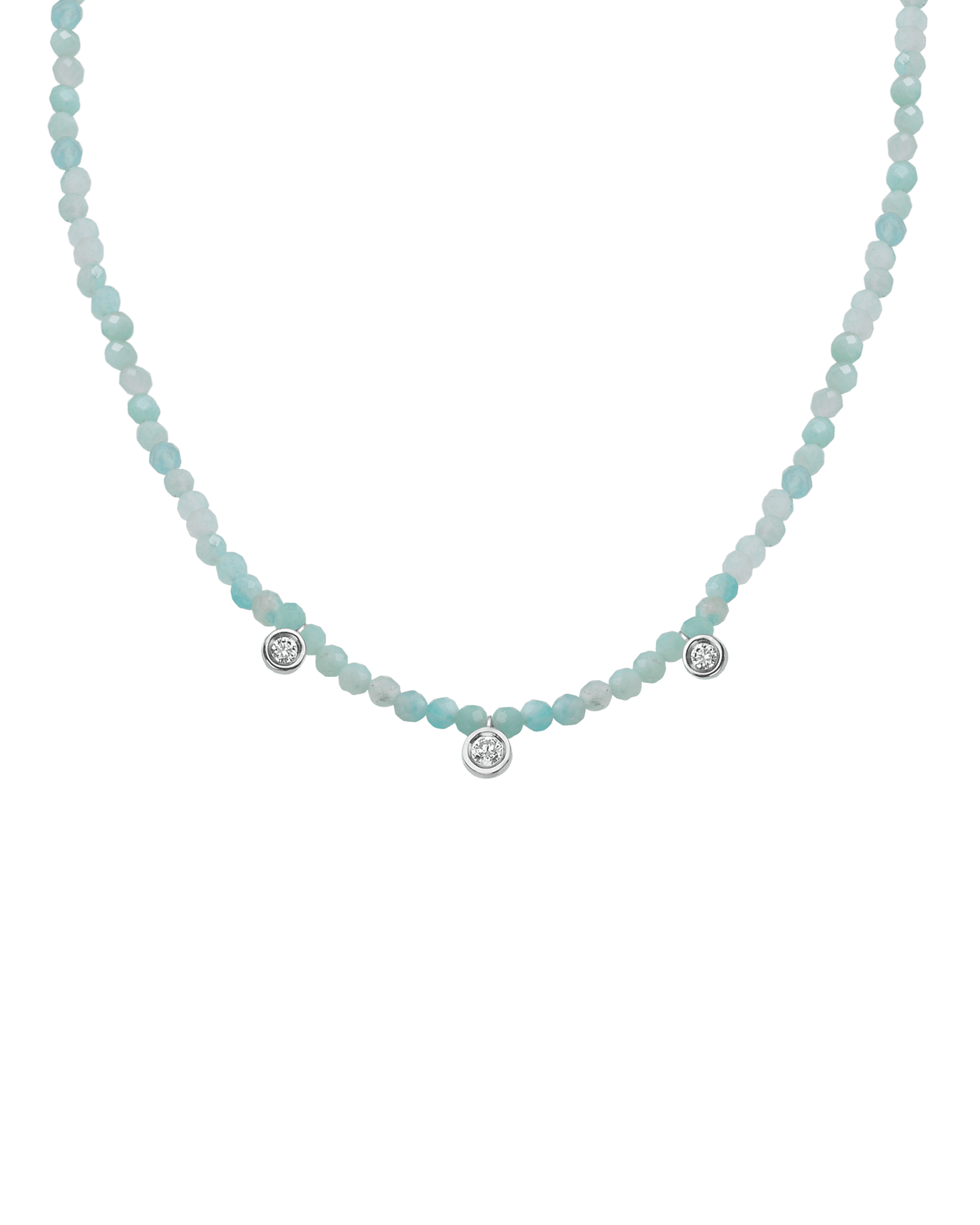 Colliers 3 Diamants & Pierres Précieuses - Or Rose 14 carats Necklaces magal-dev 