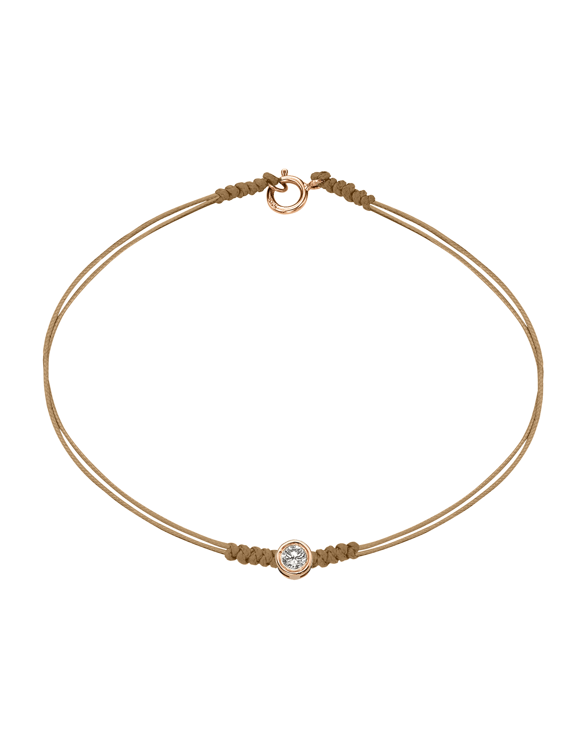 Le String of Love avec Fermoir - Or Rose 14 carats Bracelets 14K Solid Gold Camel Large: 0.10 carats Small - 6 Inches (15.5cm)