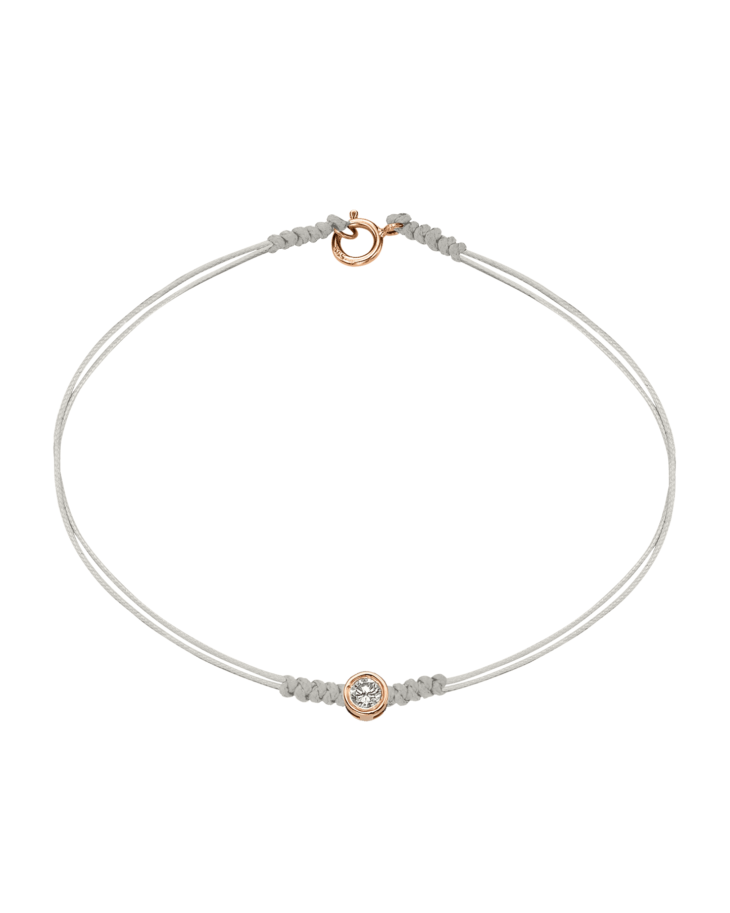 Le String of Love avec Fermoir - Or Rose 14 carats Bracelets 14K Solid Gold Perle Large: 0.10 carats Small - 6 Inches (15.5cm)