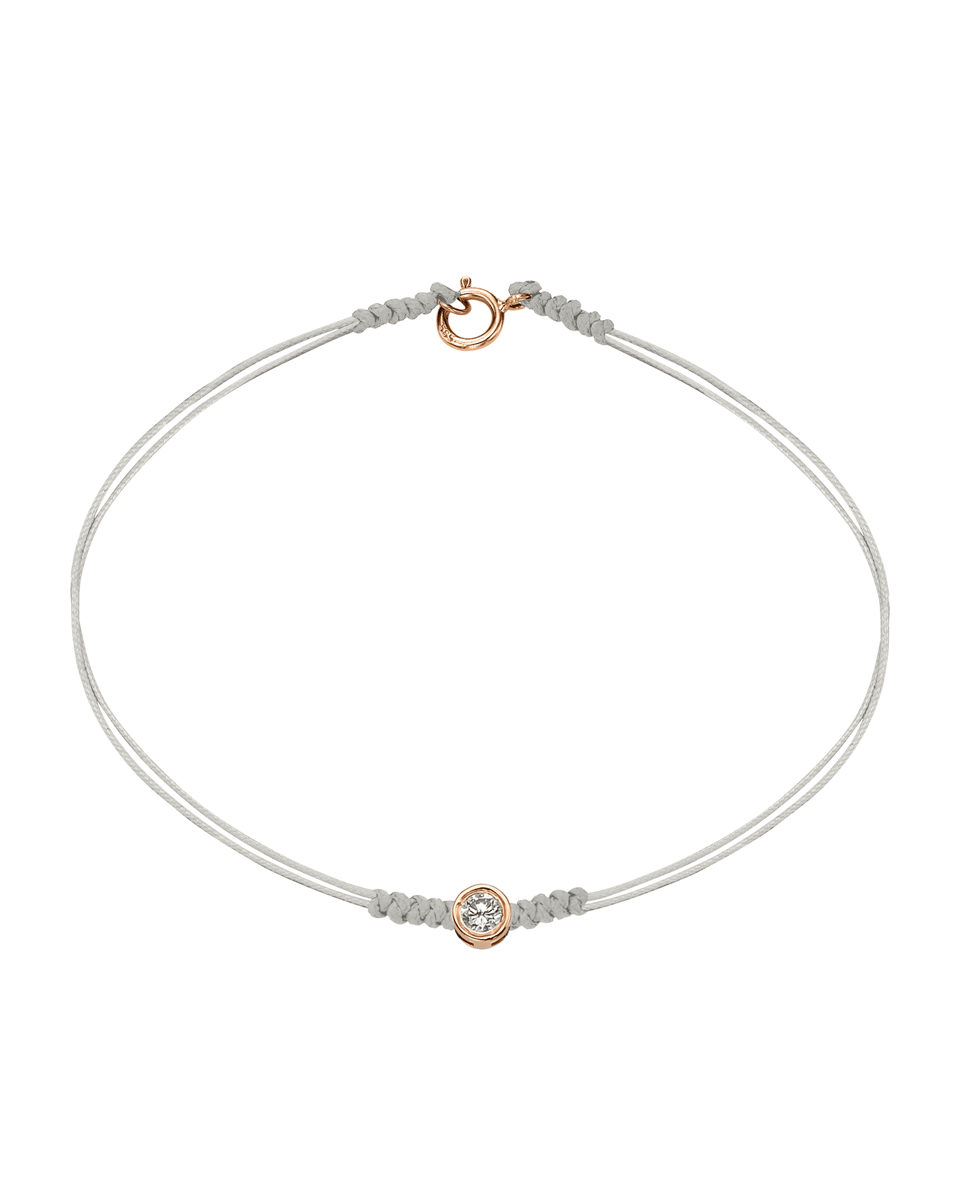 Le String of Love avec Fermoir - Or Rose 14 carats Bracelets 14K Solid Gold Perle Large: 0.10 carats Small - 6 Inches (15.5cm)