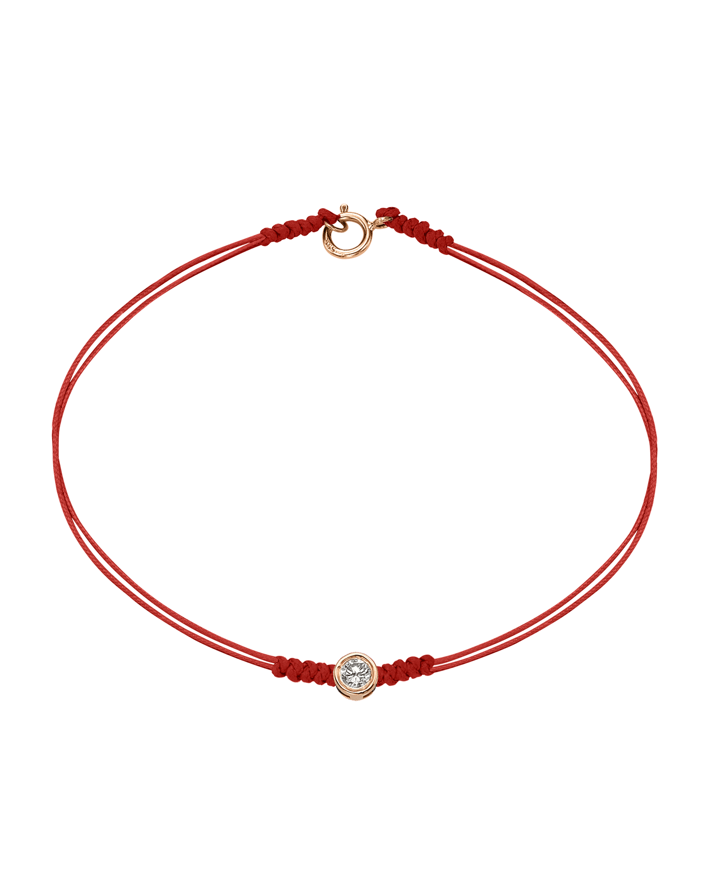 Le String of Love avec Fermoir - Or Rose 14 carats Bracelets 14K Solid Gold Rouge Large: 0.10 carats Small - 6 Inches (15.5cm)