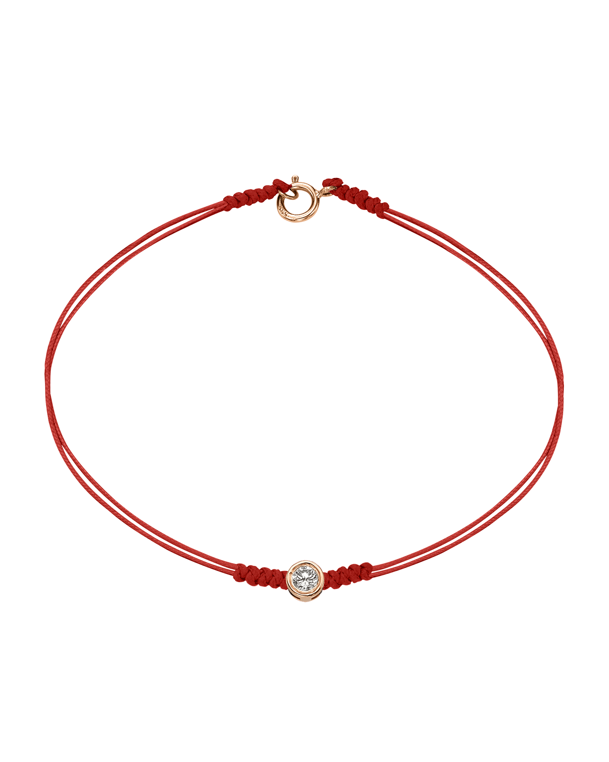 Le String of Love avec Fermoir - Or Rose 14 carats Bracelets 14K Solid Gold Rouge Large: 0.10 carats Small - 6 Inches (15.5cm)