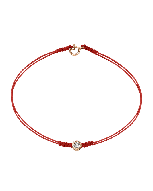 Le String of Love avec Fermoir - Or Rose 14 carats Bracelets 14K Solid Gold Rouge Large: 0.10 carats Small - 6 Inches (15.5cm)