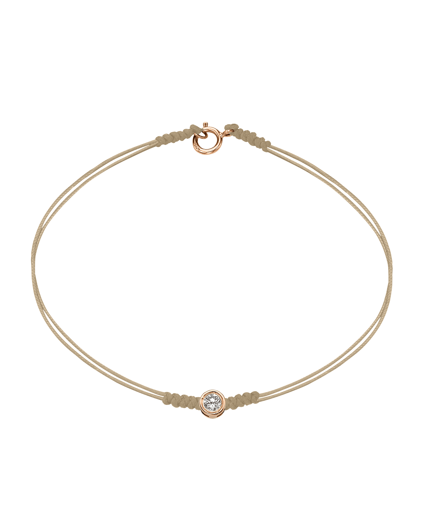 Le String of Love avec Fermoir - Or Rose 14 carats Bracelets 14K Solid Gold Beige Large: 0.10 carats Small - 6 Inches (15.5cm)