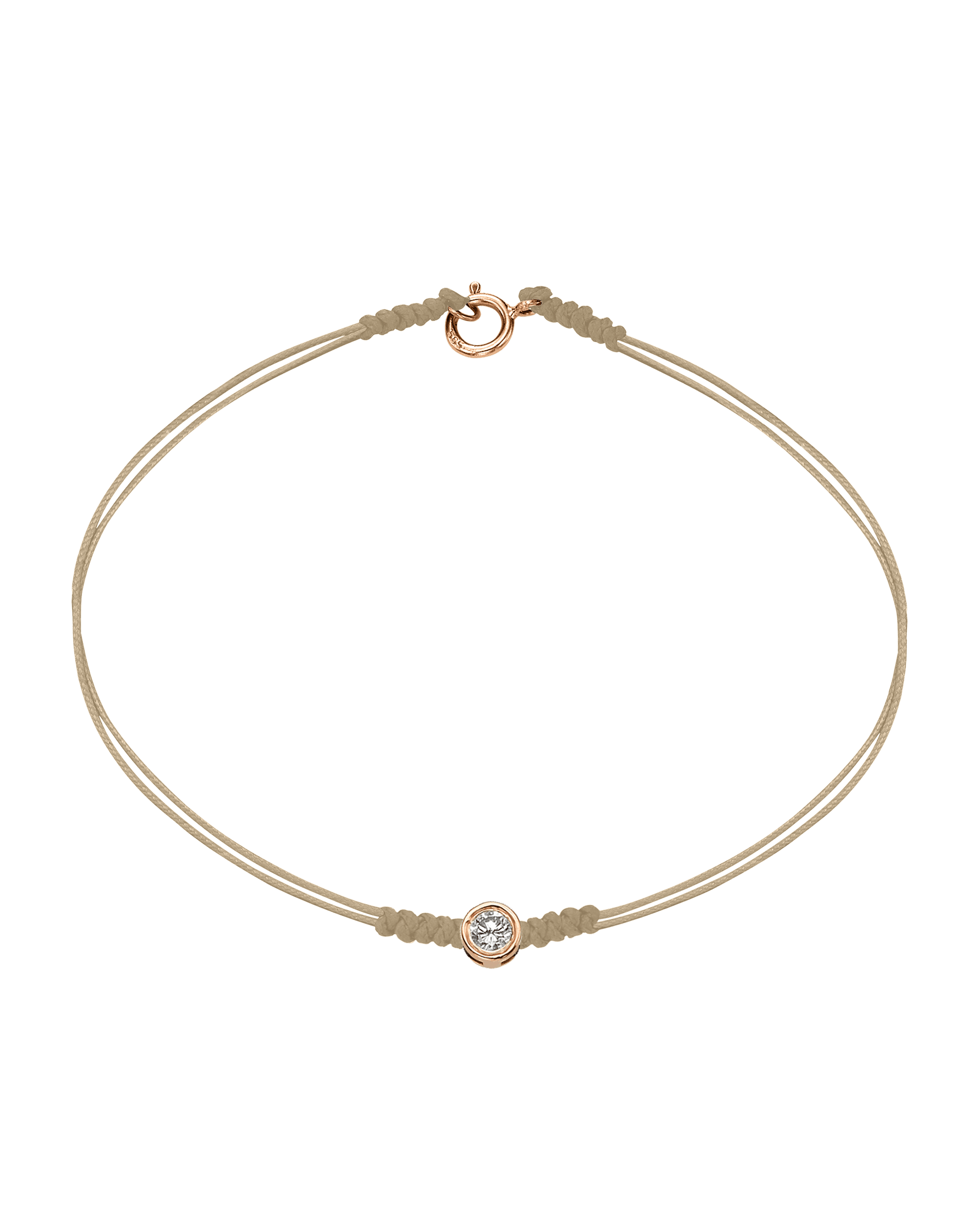 Le String of Love avec Fermoir - Or Rose 14 carats Bracelets 14K Solid Gold Beige Large: 0.10 carats Small - 6 Inches (15.5cm)