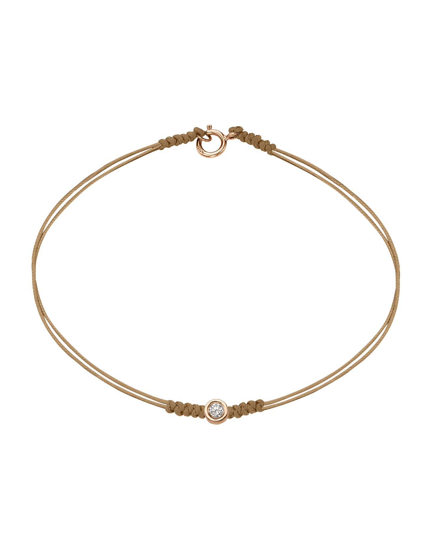 Le String of Love avec Fermoir - Or Rose 14 carats Bracelets 14K Solid Gold Camel Medium: 0.05 carats Small - 6 Inches (15.5cm)