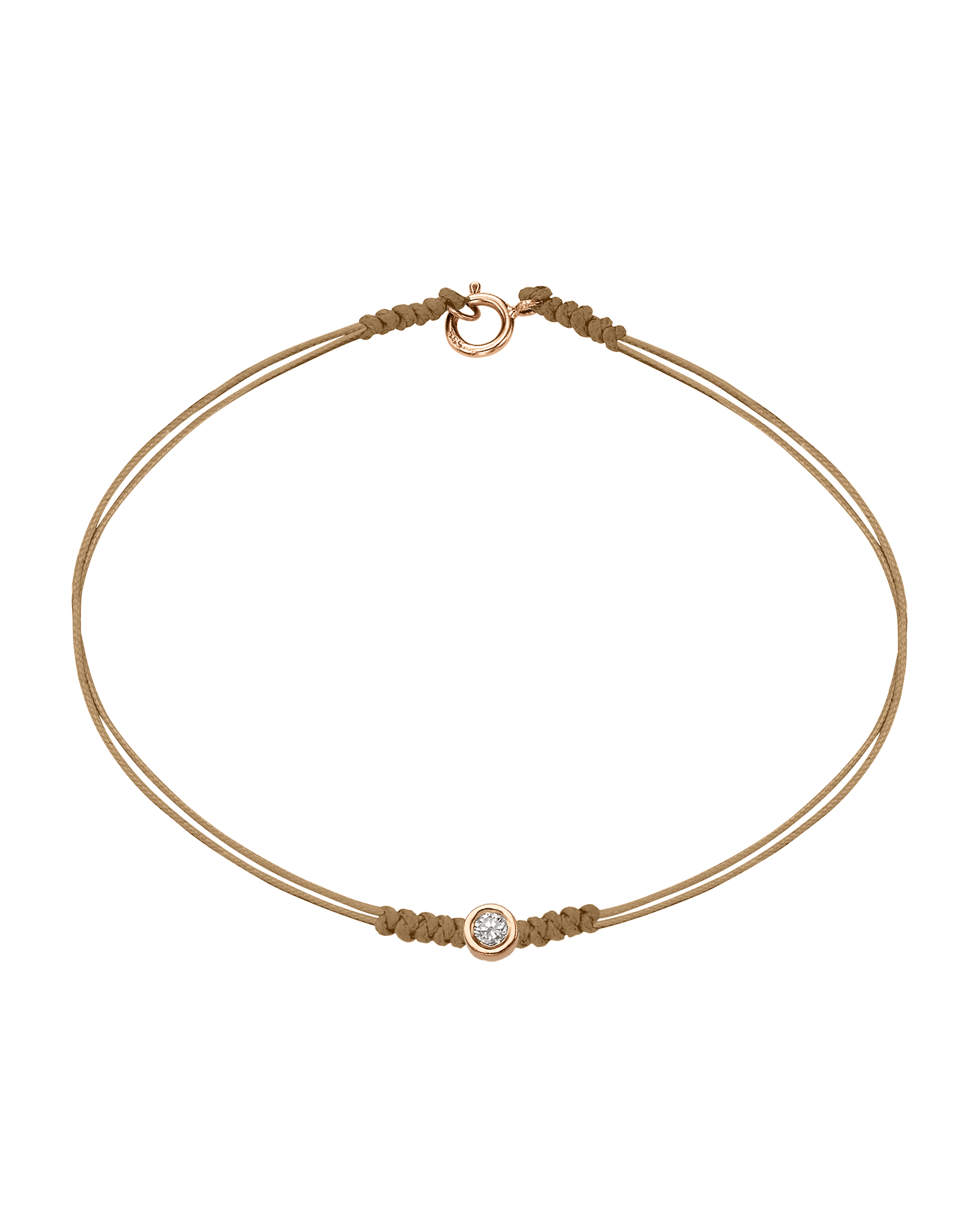 Le String of Love avec Fermoir - Or Rose 14 carats Bracelets 14K Solid Gold Camel Medium: 0.05 carats Small - 6 Inches (15.5cm)