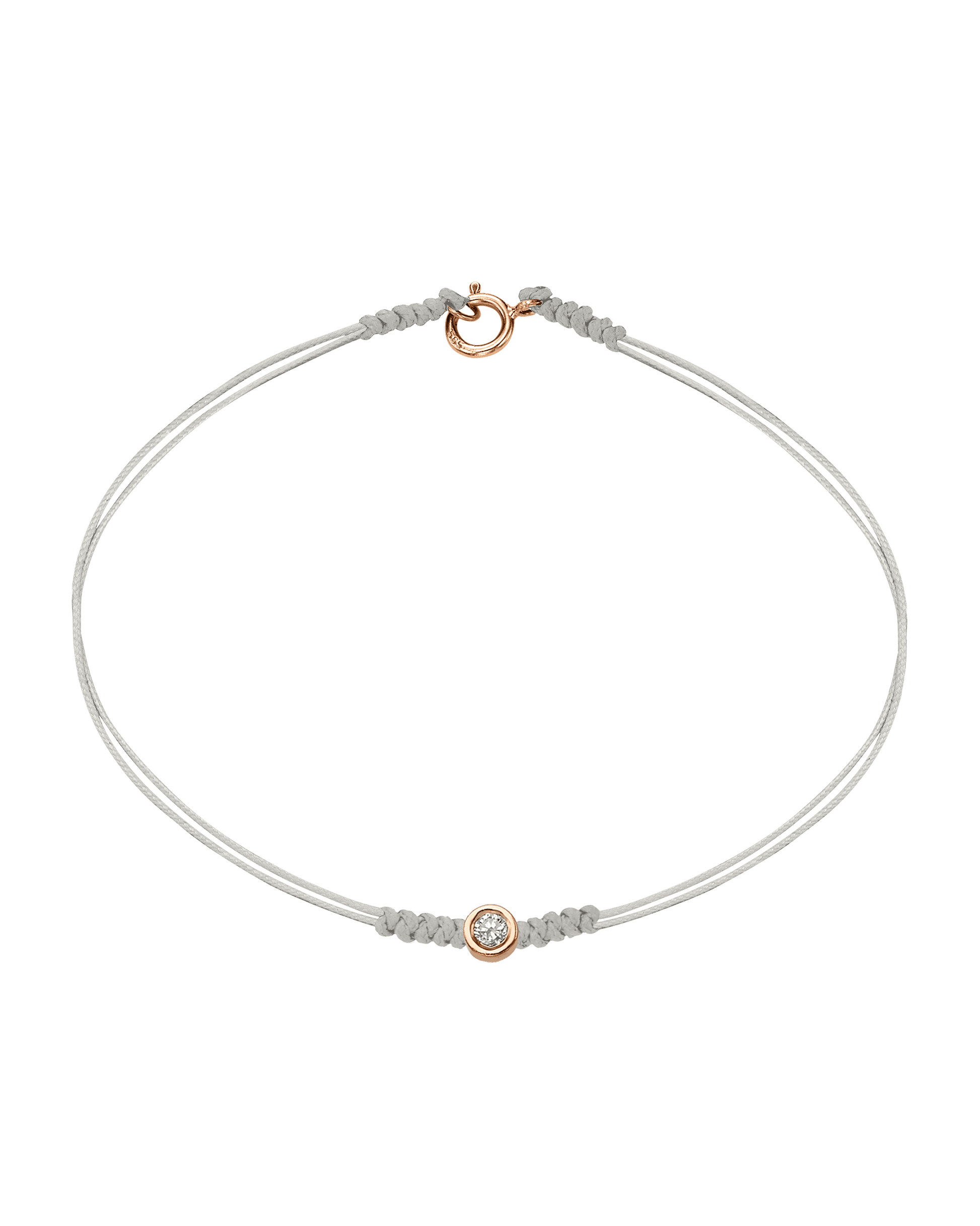 Le String of Love avec Fermoir - Or Rose 14 carats Bracelets 14K Solid Gold Perle Medium: 0.05 carats Small - 6 Inches (15.5cm)