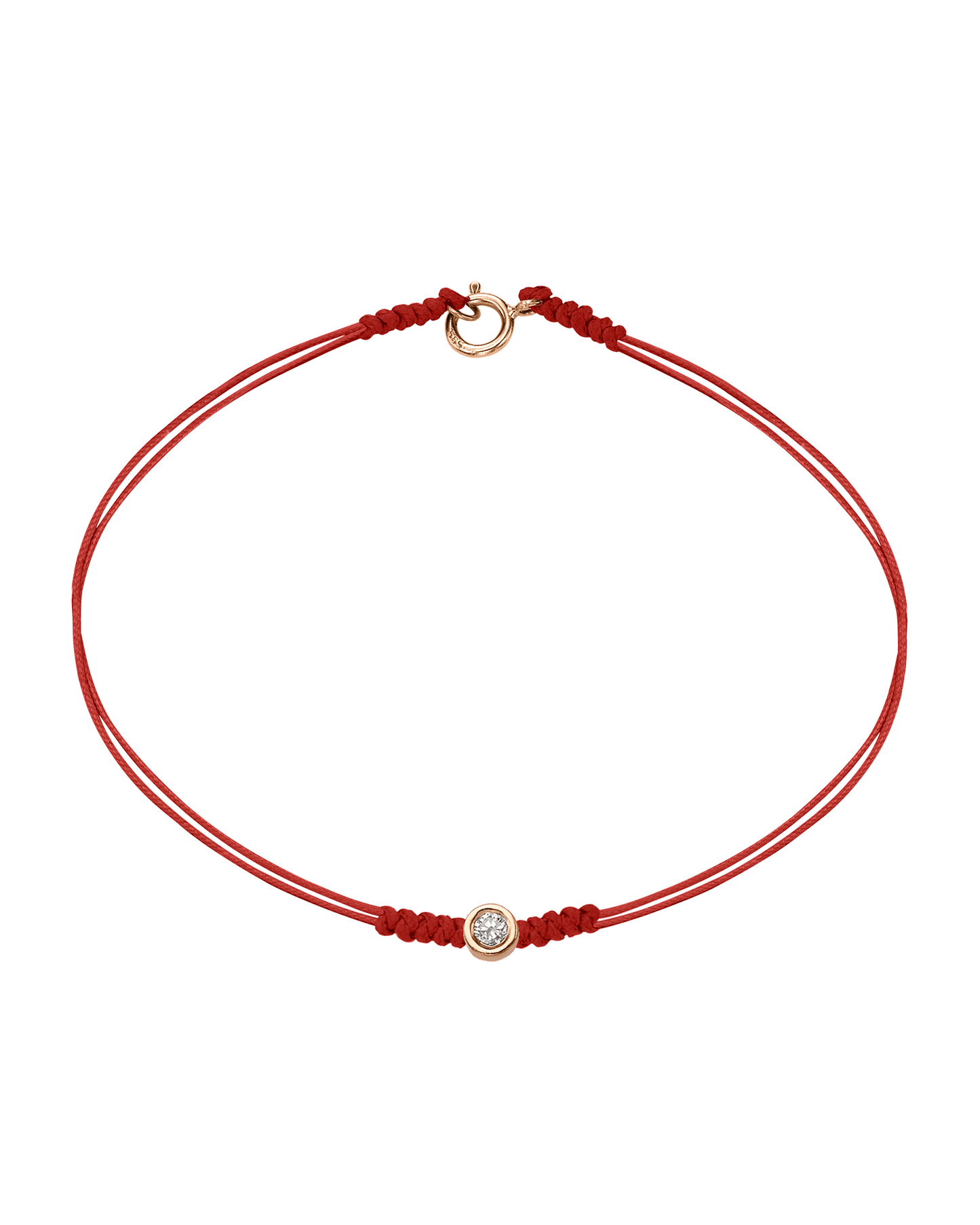 Le String of Love avec Fermoir - Or Rose 14 carats Bracelets 14K Solid Gold Rouge Medium: 0.05 carats Small - 6 Inches (15.5cm)