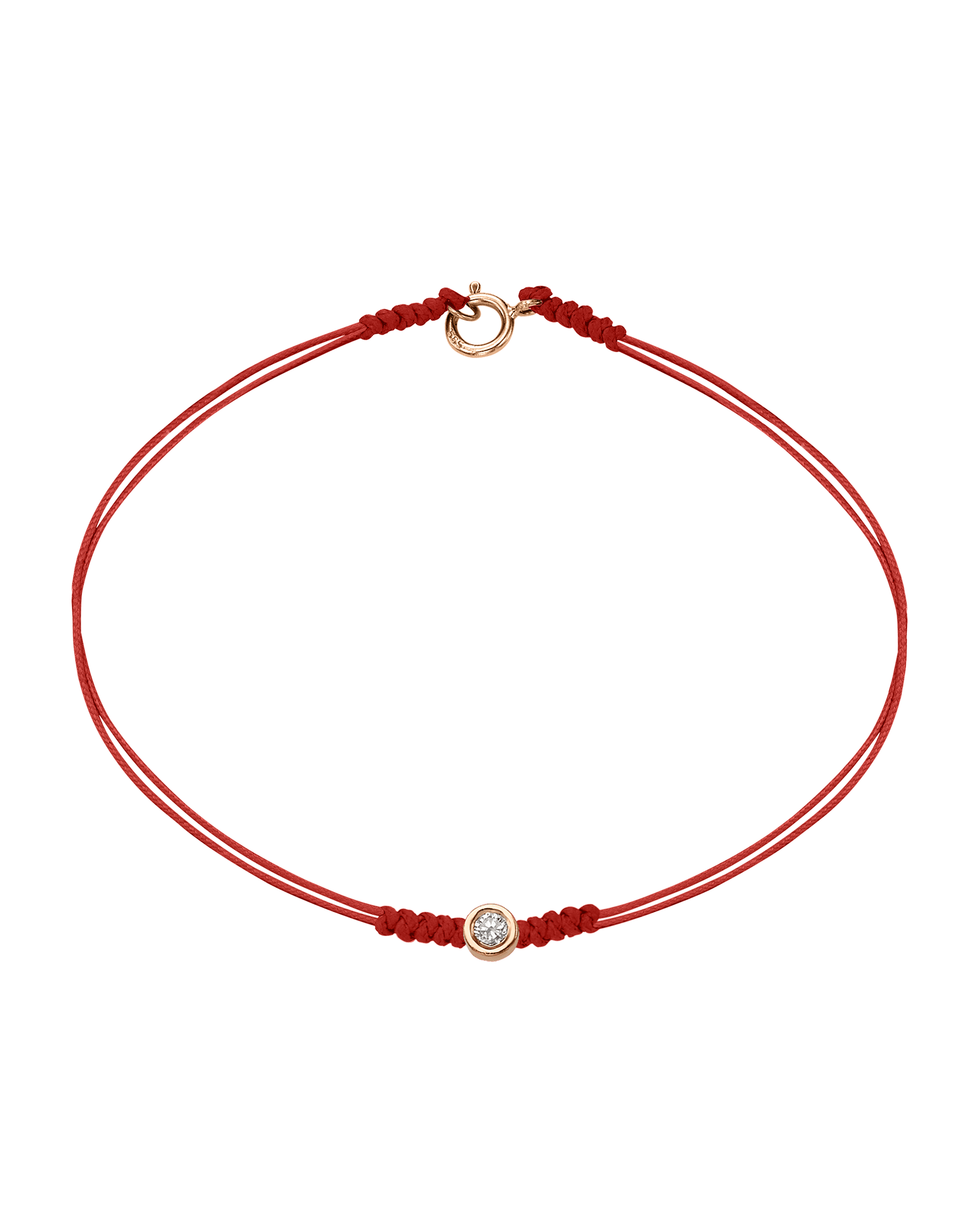 Le String of Love avec Fermoir - Or Rose 14 carats Bracelets 14K Solid Gold Rouge Medium: 0.05 carats Small - 6 Inches (15.5cm)