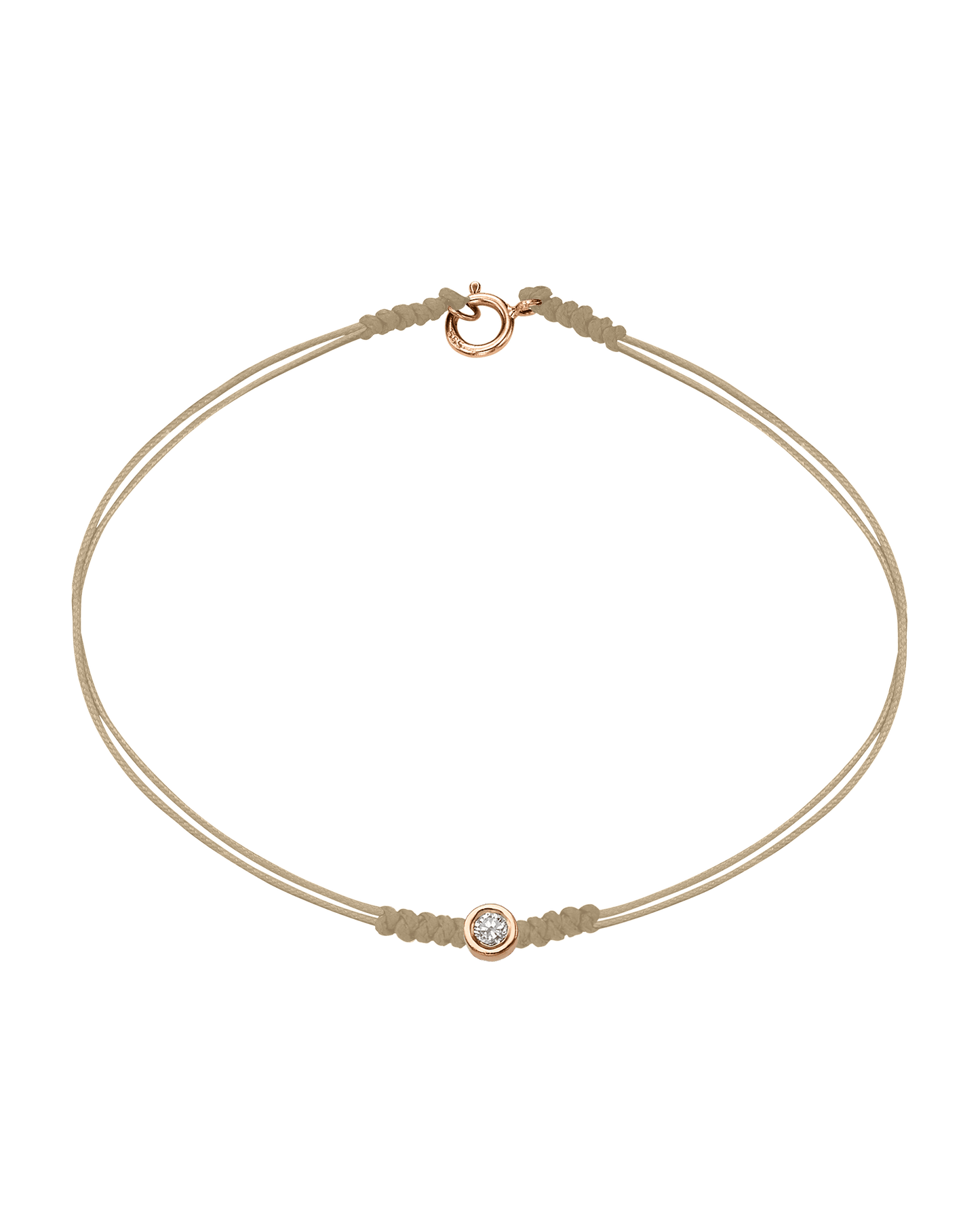 Le String of Love avec Fermoir - Or Rose 14 carats Bracelets 14K Solid Gold Beige Medium: 0.05 carats Small - 6 Inches (15.5cm)