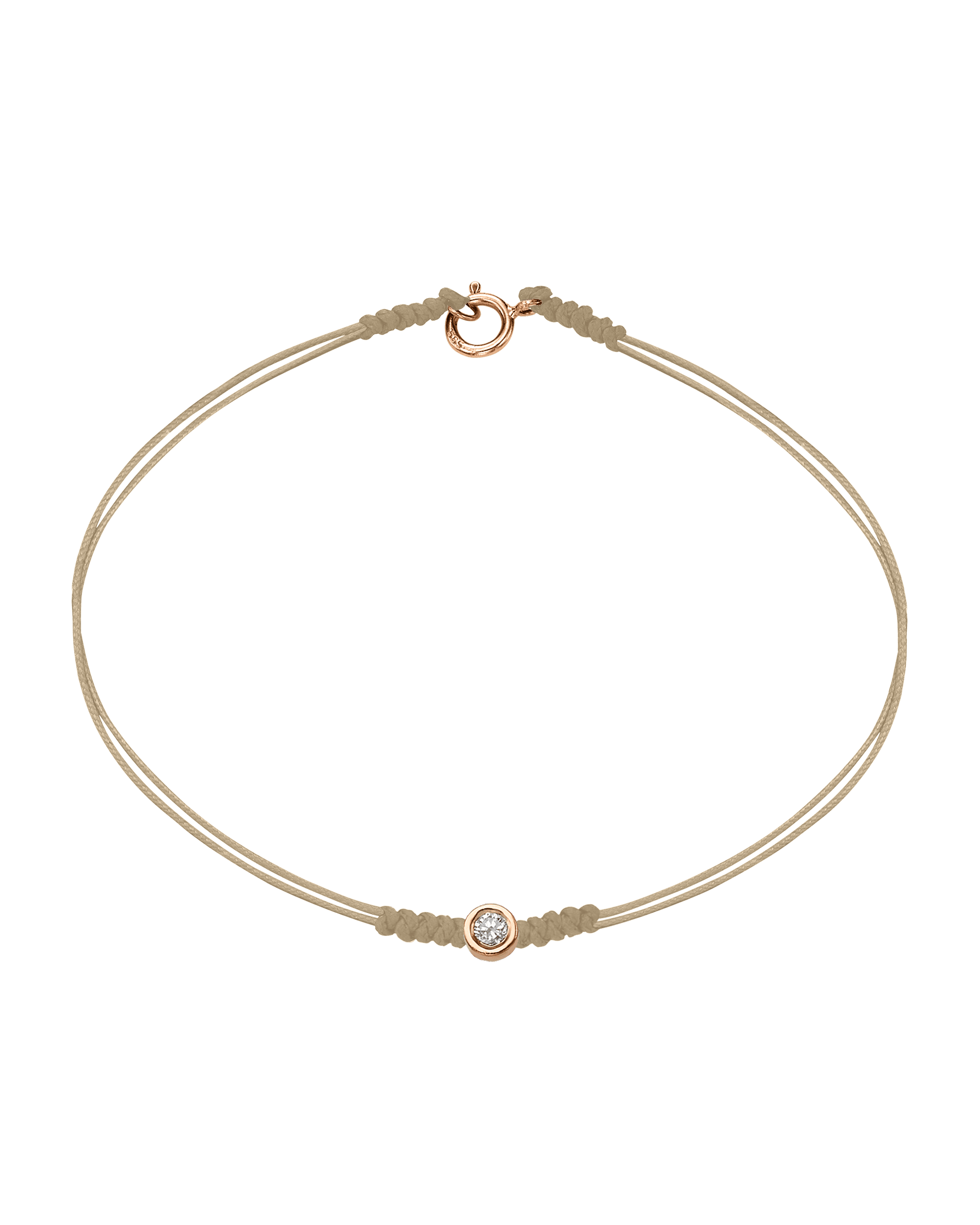 Le String of Love avec Fermoir - Or Rose 14 carats Bracelets 14K Solid Gold Beige Medium: 0.05 carats Small - 6 Inches (15.5cm)