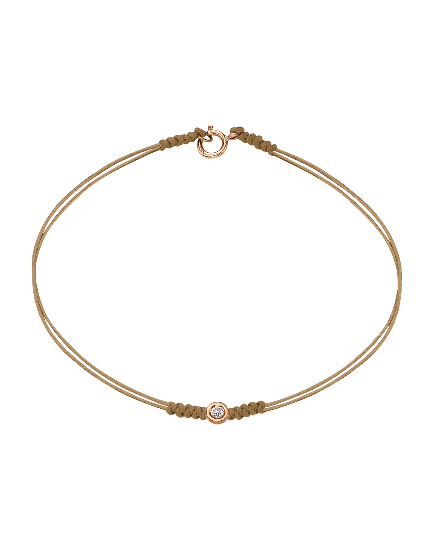 Le String of Love avec Fermoir - Or Rose 14 carats Bracelets 14K Solid Gold Camel Small: 0.03 carats Small - 6 Inches (15.5cm)