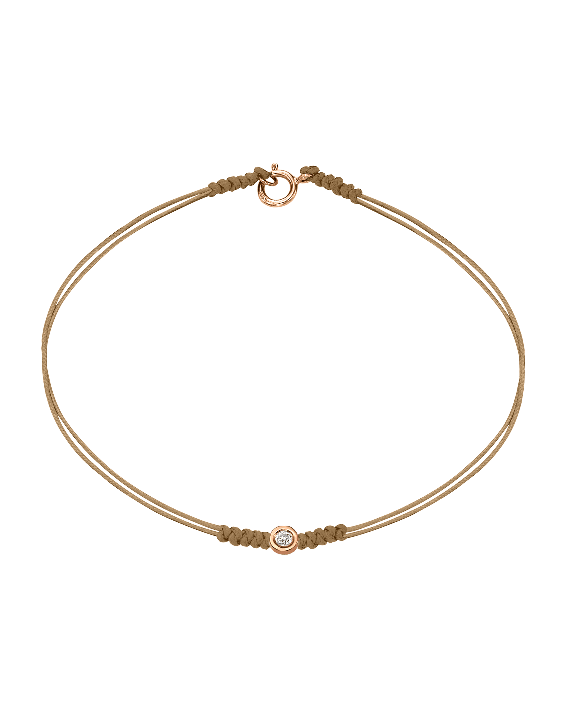 Le String of Love avec Fermoir - Or Rose 14 carats Bracelets 14K Solid Gold Camel Small: 0.03 carats Small - 6 Inches (15.5cm)