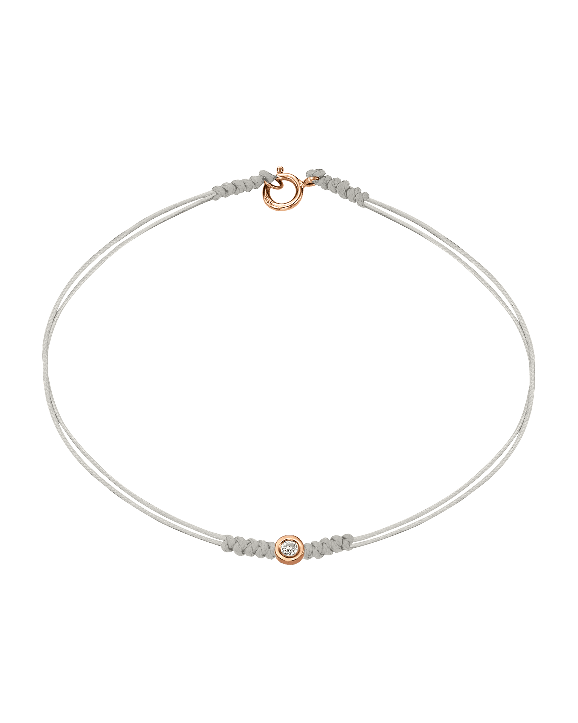 Le String of Love avec Fermoir - Or Rose 14 carats Bracelets 14K Solid Gold Perle Small: 0.03 carats Small - 6 Inches (15.5cm)