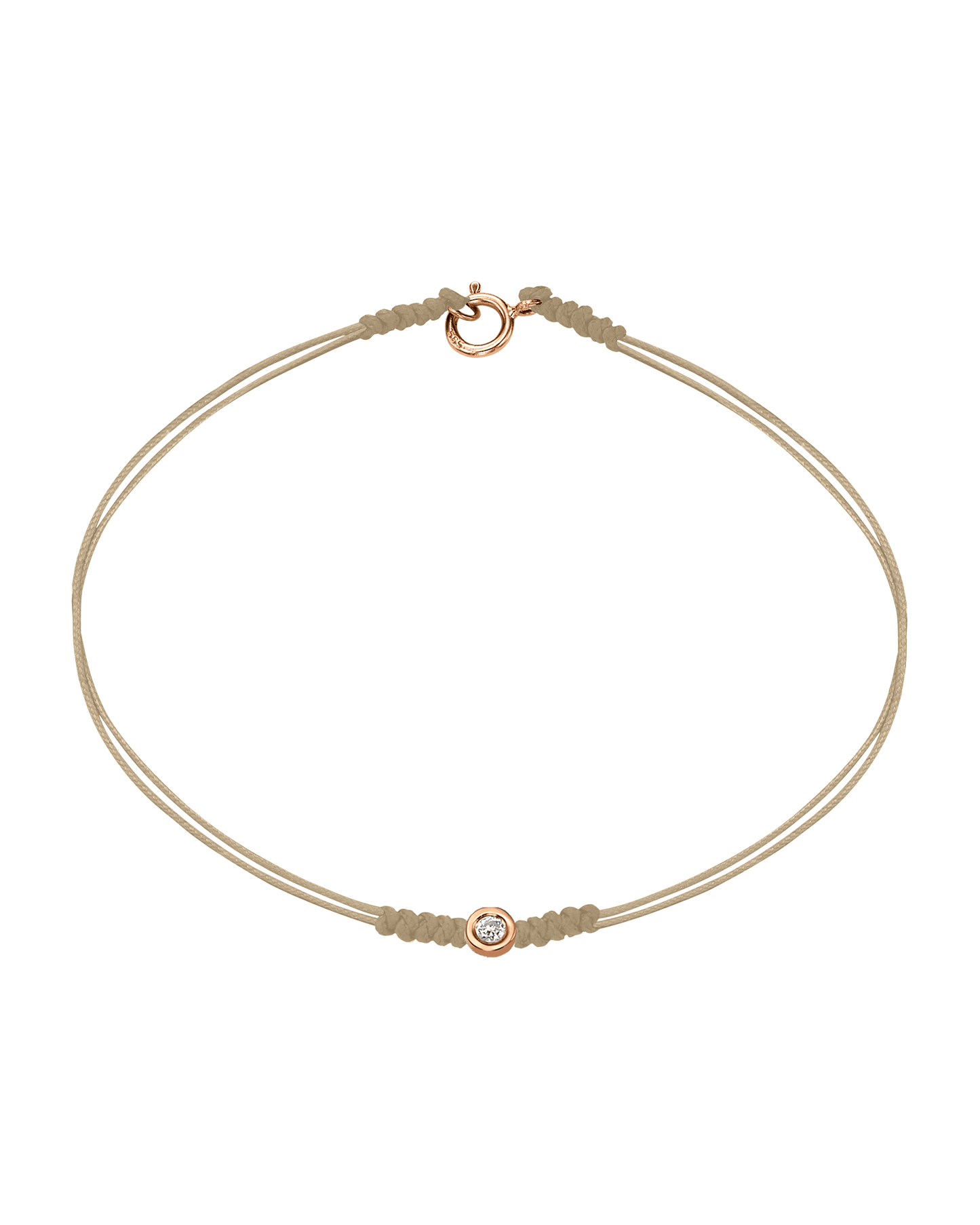 Le String of Love avec Fermoir - Or Rose 14 carats Bracelets 14K Solid Gold Beige Small: 0.03 carats Small - 6 Inches (15.5cm)