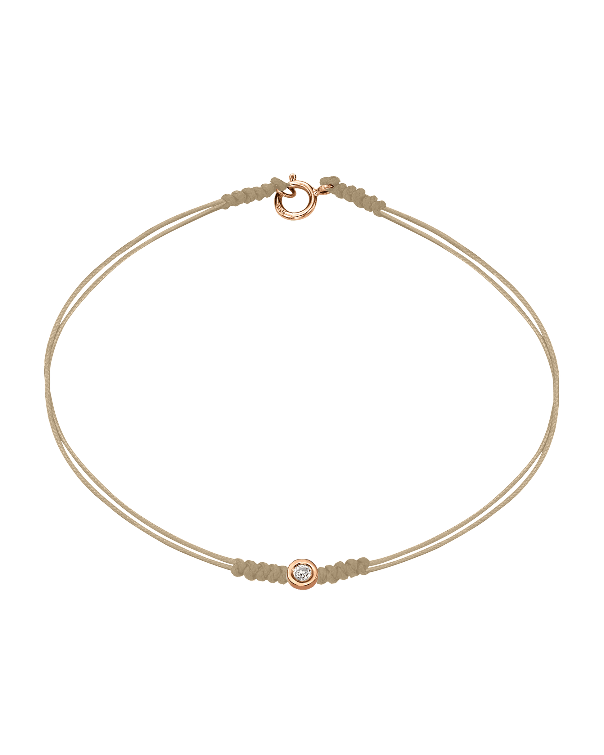 Le String of Love avec Fermoir - Or Rose 14 carats Bracelets 14K Solid Gold Beige Small: 0.03 carats Small - 6 Inches (15.5cm)