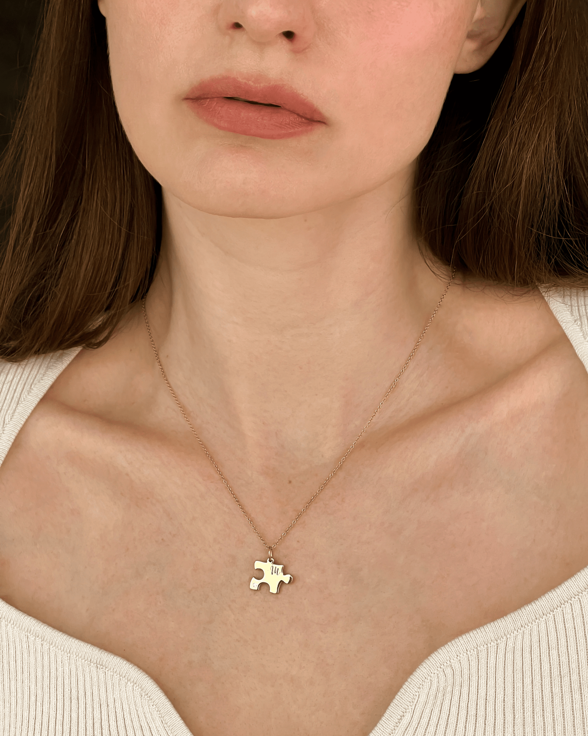 Puzzle Necklaces for Couple - 18K Gold Vermeil Necklaces magal-dev 