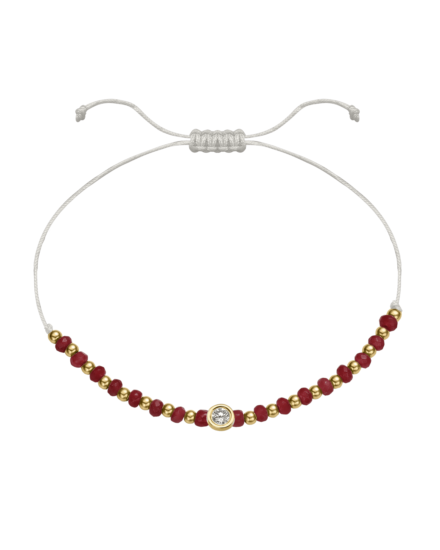 Red Agate Gemstone String of Love Bracelet for Confidence - 14K Yellow Gold Bracelet 14K Solid Gold Pearl Large: 0.1ct 
