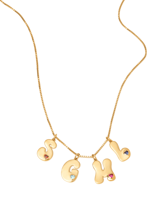Retro Initial Necklace - 18K Gold Vermeil Necklaces magal-dev 1 Initial 16” 